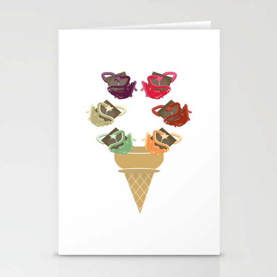 Chocolate Rippleboat Sundae Stationery Cards