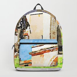 Teramo: square with monument and city gate Backpack