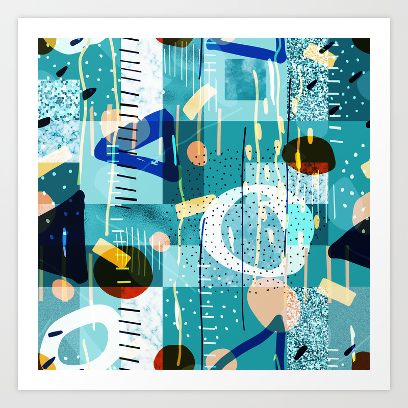 Abstract Colorful Geometric Shapes Collage Art Print By Artonwear Society6