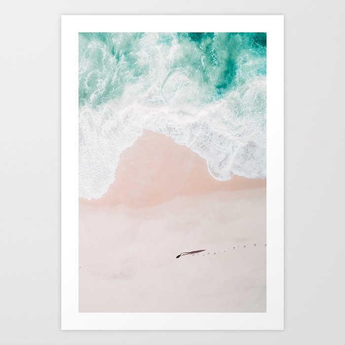 Ocean Mint Walk - Aerial Beach photography by Ingrid Beddoes Art Print