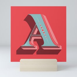 Type Art: Letter A (red) Mini Art Print