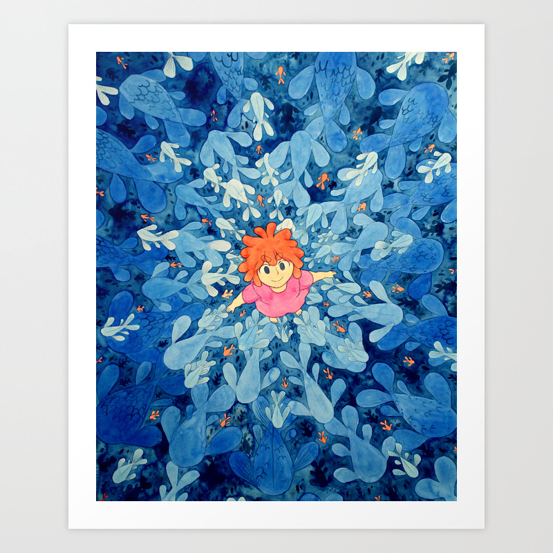 Ponyo Art Print By Whimsiebird Society6