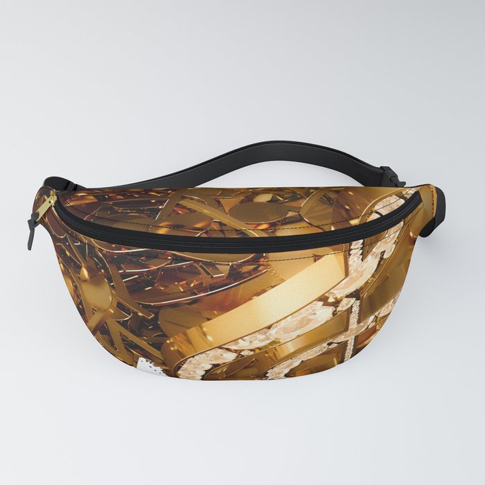 Musical treble clef and falling notes Fanny Pack