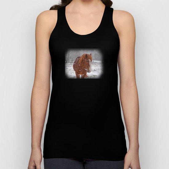 Horse in the snow Unisex Tank Top