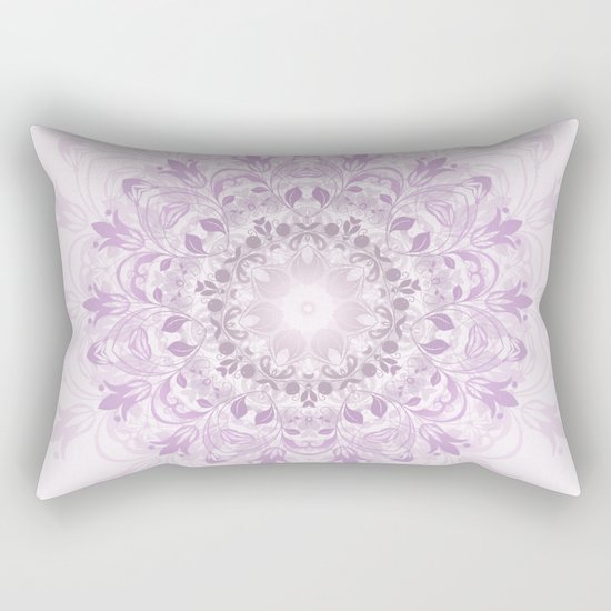 Purple Floral Mandala Rectangular Pillow