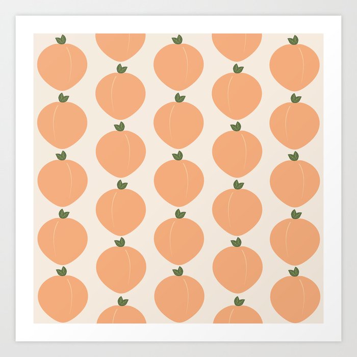 Minimal Peach Pattern Art Print
