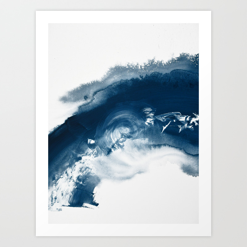 Building The Universe A Minimal Abstract Acrylic Painting In Blue