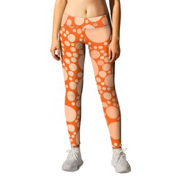 Orange Soda Bubble Polka Dots Pattern Leggings