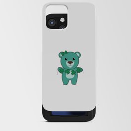 Bear With Shamrocks Cute Animals For Luck iPhone Card Case