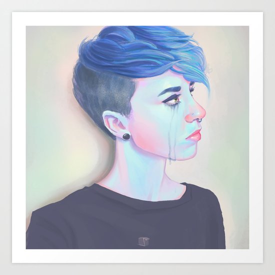 Sad Girl Art Print By Phazed Society6