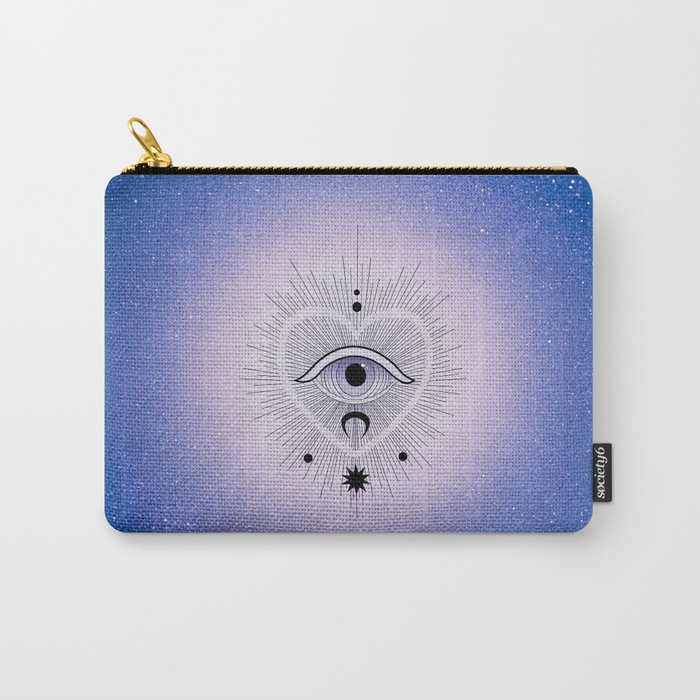Lunar sky blue pink outer space star nebula evil eye Carry-All Pouch