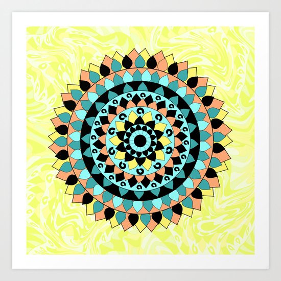Floral mandala Art Print