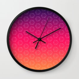 D20 Roleplaying Die Icosahedron Colorful Pattern Wall Clock