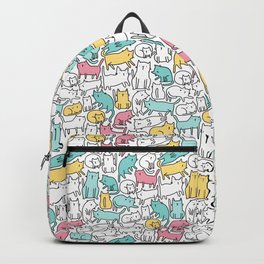 Cute kitties. Cats pattern. Backpack | Digital, Curated, Cats, Kittie, Cat, Kitten, Vector, Pet, Sketch, Pets 