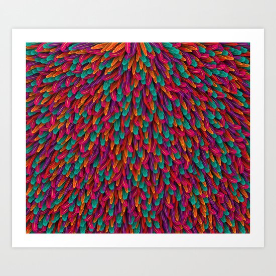 Varicoloured feathers Art Print