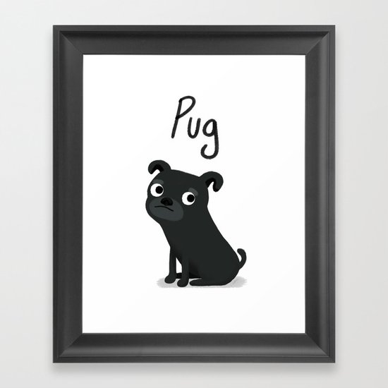 Pug - Cute Dog Series Framed Art Print