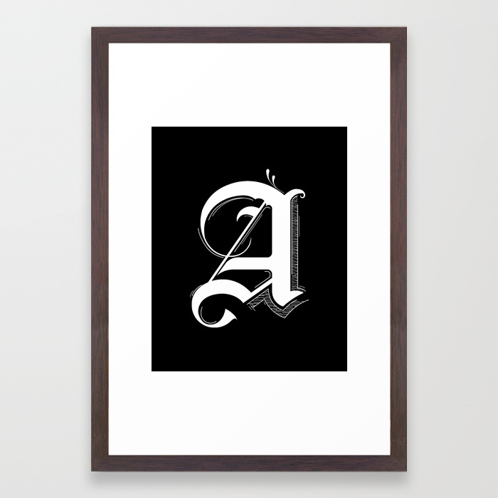 Letter A Framed Art Print By Andrea Mendez Society6