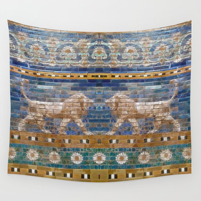 Lion Mosaic Wall Tapestry