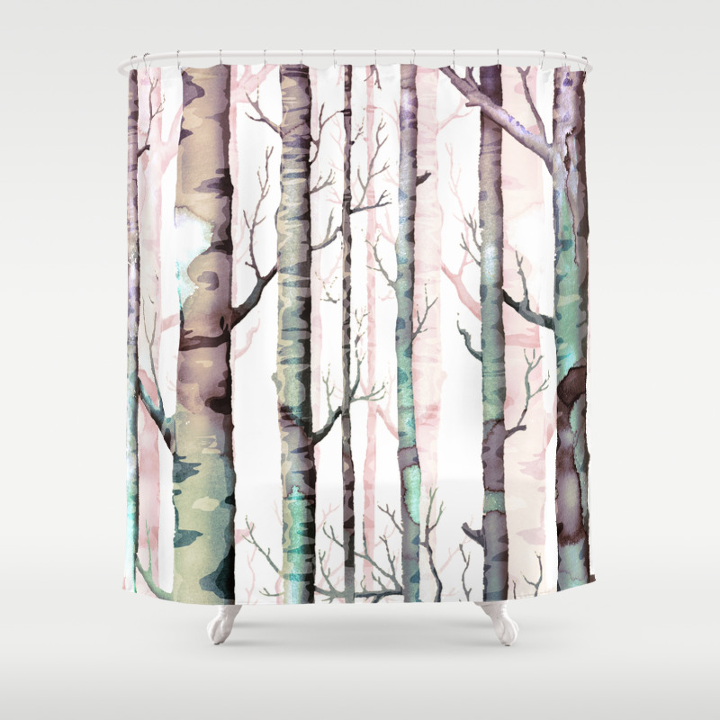 Birch Tree Forest Shower Curtain By Franciscomffonseca Society6