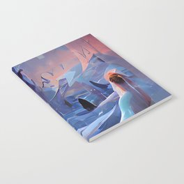 Abstract Blue Ice Frozen Landscape AI Art Notebook
