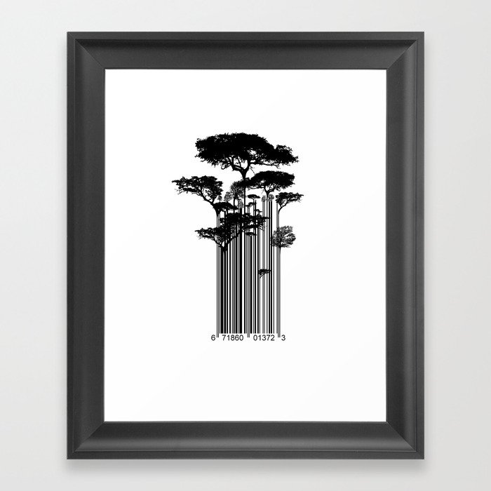 Barcode Trees illustration  Framed Art Print