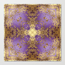 Lavender and Gold Metallic Kaleidoscope Canvas Print