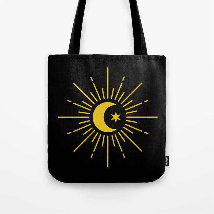 Minimalist Moon (gold/black) Tote Bag