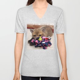 Trixie the Red Fox V Neck T Shirt