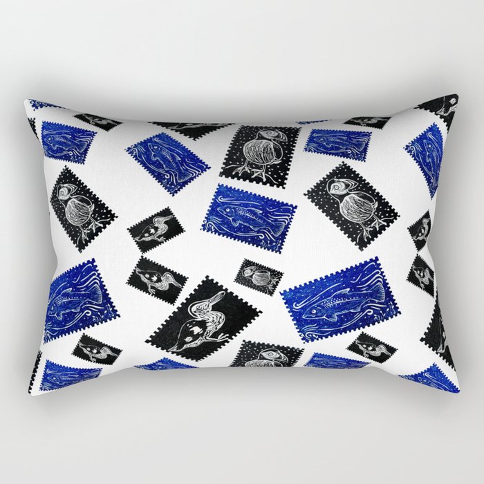 Animal stamp pattern Rectangular Pillow