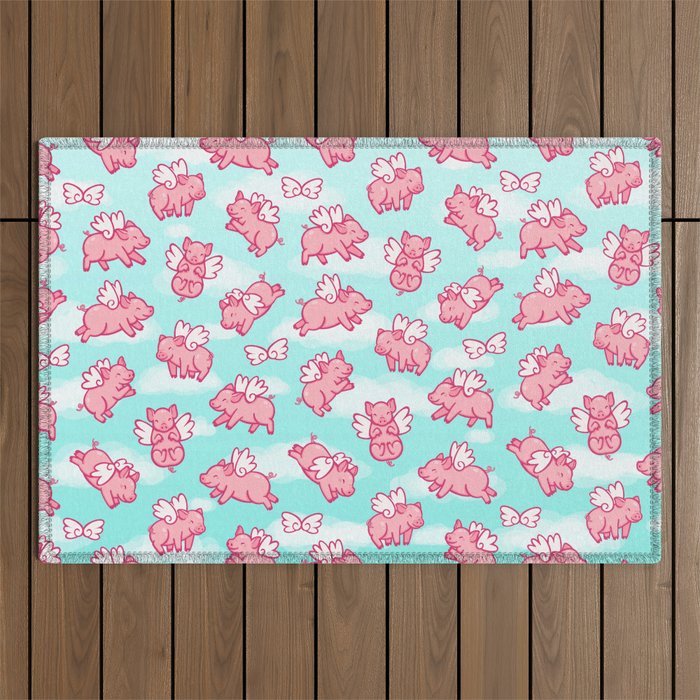 When Pigs Fly Outdoor Rug