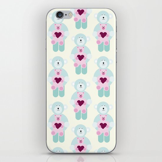 Hearts and bears iPhone & iPod Skin