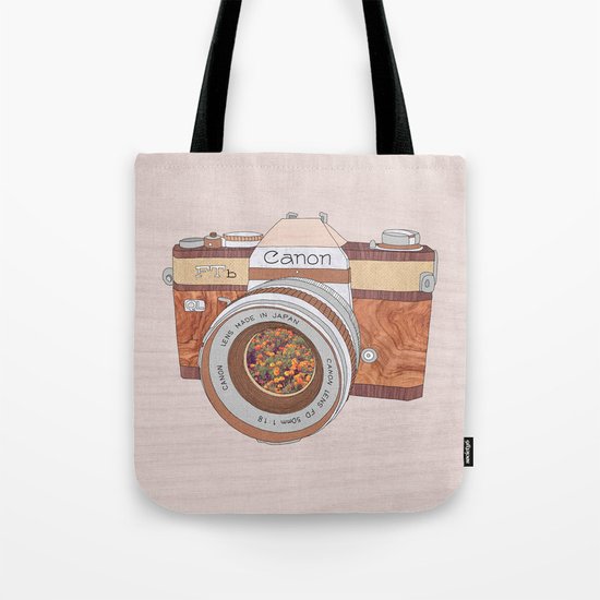 Wood Canon Tote Bag