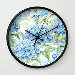Blue Hydrangea Wall Clock