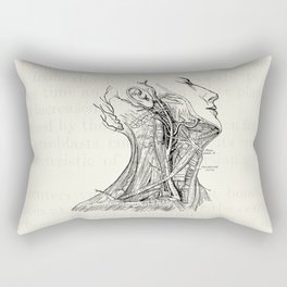 Arteries of the Neck Vintage Medical Illustration Rectangular Pillow
