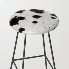 Brown and White Cow Skin Print Pattern Modern, Cowhide Faux Leather Bar Stool