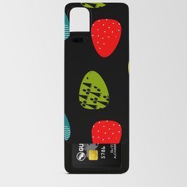 Multicolored eggs on black background Android Card Case