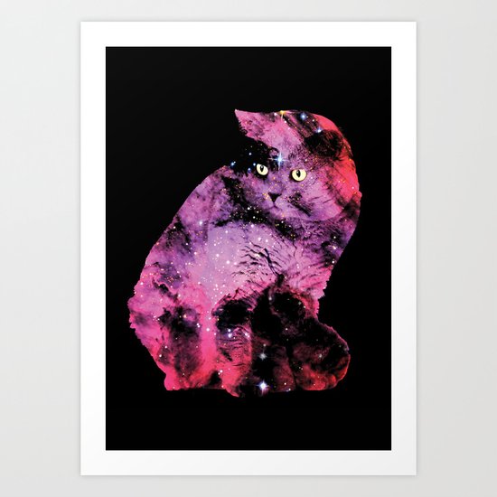 Celestial Cat - The British Shorthair & The Pelican Nebula Art Print