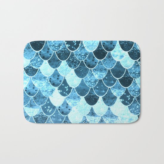 REALLY MERMAID SILVER BLUE Bath Mat