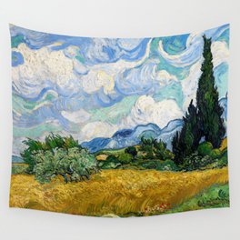 Vincent Van Gogh - Wheat Field with Cypresses #2 Wall Tapestry