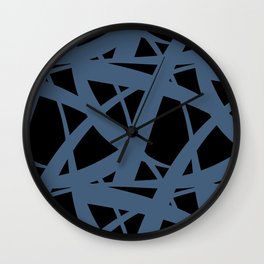 Black and Blue Abstract Mosaic Pattern 3 Pairs Diamond Vogel 2022 Popular Colour Happy Tune 0648 Wall Clock