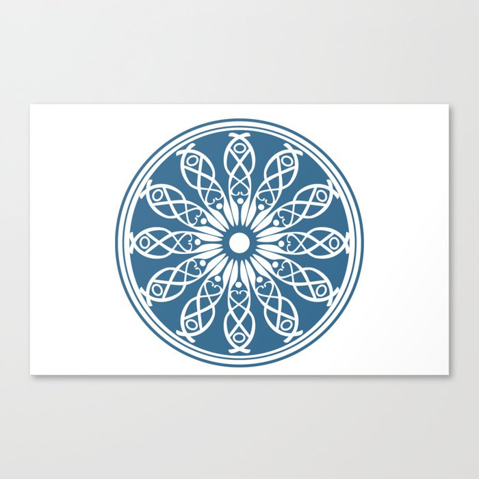 mandala flower blue Canvas Print
