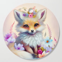Fox in Flowers - Nursery Art Cutting Board