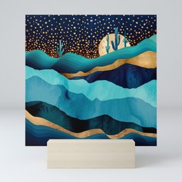 Indigo Desert Night Mini Art Print