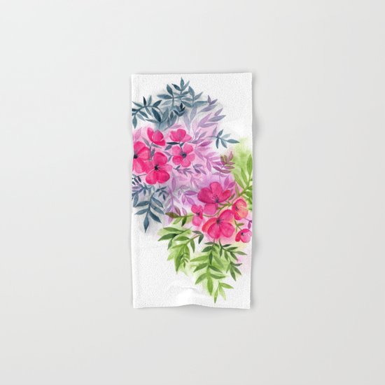 Dual Bouquets - a watercolor floral Hand & Bath Towel