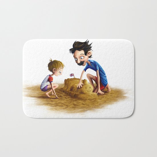 Father and Son at the Beach Bath Mat