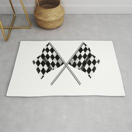 Chequered Flag Crossed Area & Throw Rug