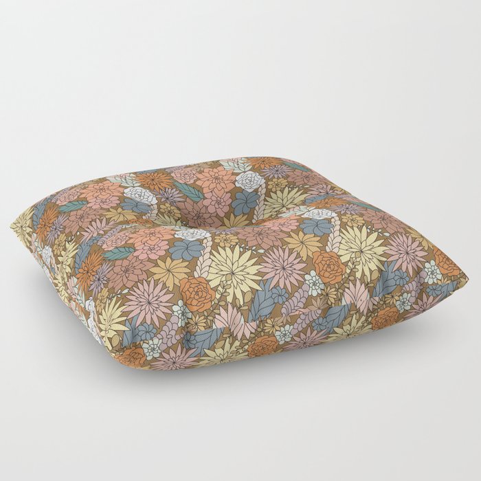 Soft Boho Flower Pattern  Floor Pillow
