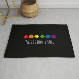 This is how I roll rainbow color Rug