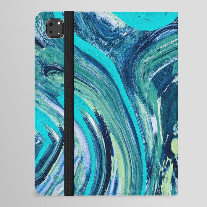 For Jayden: I colorful abstract painting in greens, purple, and blue by Alyssa Hamilton Art iPad Folio Case