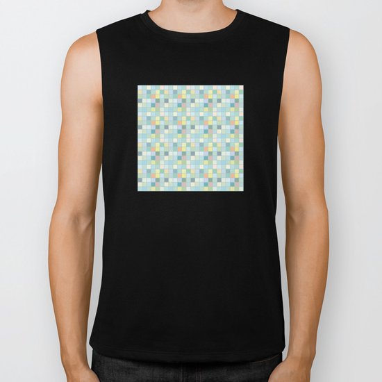 Pastel Squares Biker Tank